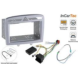 Peugeot 308 (2008-2013) Double DIN Car Stereo SWC & PDC Fitting Kit (Silver)