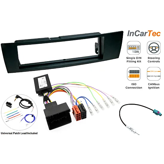 BMW 1, 3 Series, Z4 Single DIN Car Stereo Fascia, SWC Upgrade Fitting Kit