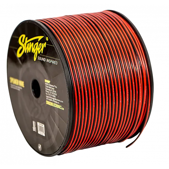 Stinger 16GA Flexible OFC Pro Series Speaker Wire Red 500 FT Spool