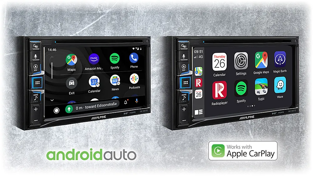 Alpine INE-W611DC Apple CarPlay and Android Auto Compatibility 