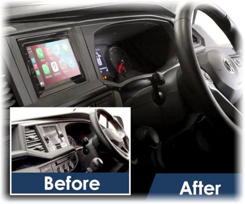 Volkswagen Transporter 6.1 Aftermarket Car Stereo upgrade - Before & After