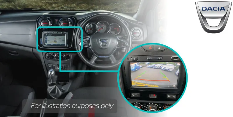 Dacia Sandero Rear view reversing camera kit solution