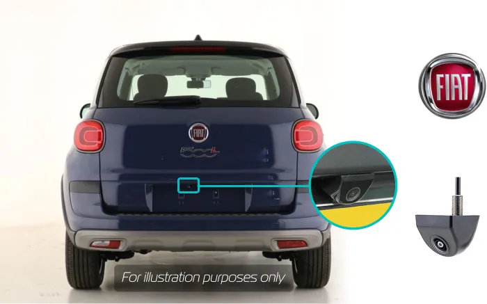 Fiat 500l rear view reversing camera retrofit kit solution
