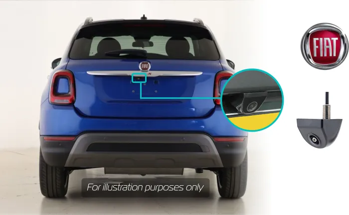 Fiat 500x rear view reversing camera retrofit kit solution