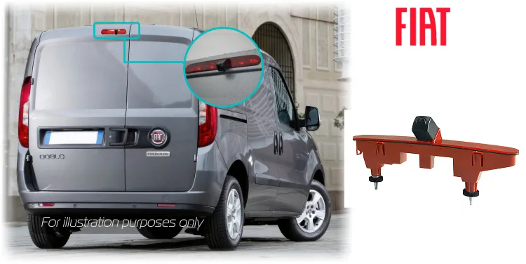 Fiat Doblo rear view reversing camera kit featuring a Brake Light camera