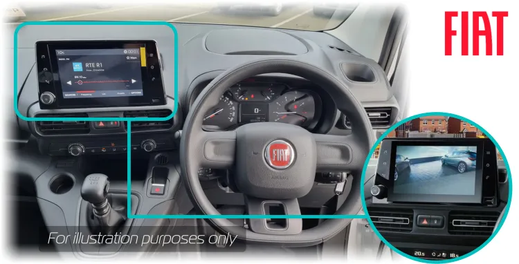 Fiat Doblo rear view reversing camera kit NAC system screen