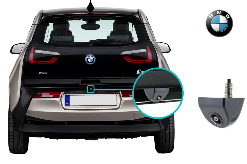 BMW i3 retrofit reversing rear view camera kit solution.