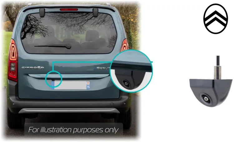 Citroen Berlingo reversing rear view wedge camera for 10" IVI system