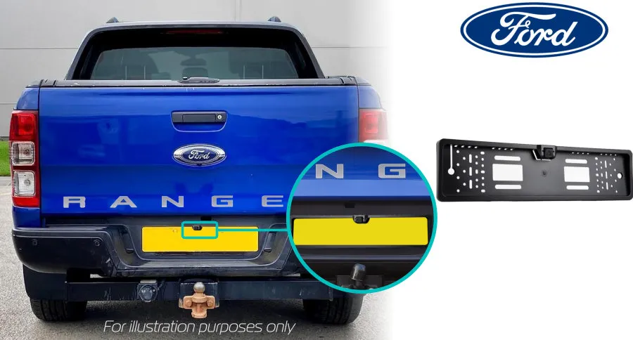 Ford Ranger reversing rear view number plate camera