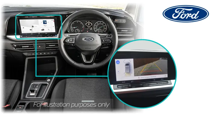Ford Tourneo Connect Highline Solution - Dynamic Guidelines - 10-inch screen Rear View Reversing Camera Kit Solution