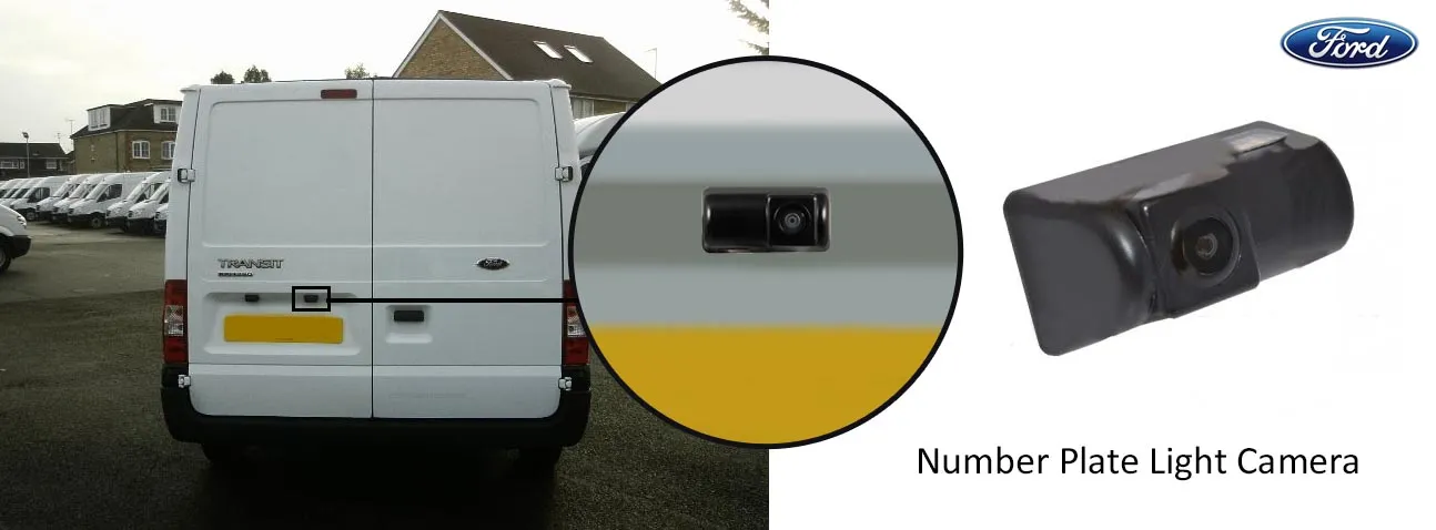 Ford Transit reversing rear view number plate light camera
