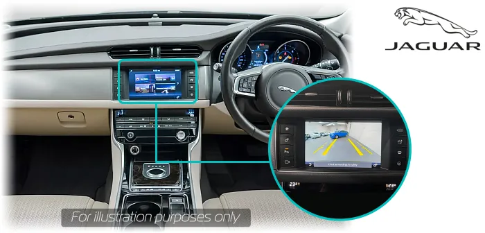 Jaguar XF Gen4 rear view reversing camera kit solution - interior screen