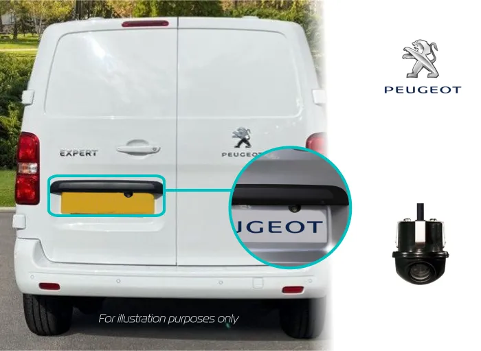Peugeot Expert reversing rear view Flush Fit camera