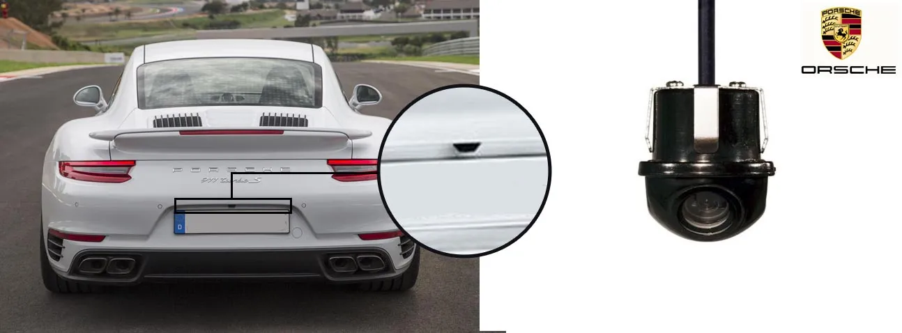 911 reversing rear view wedge camera