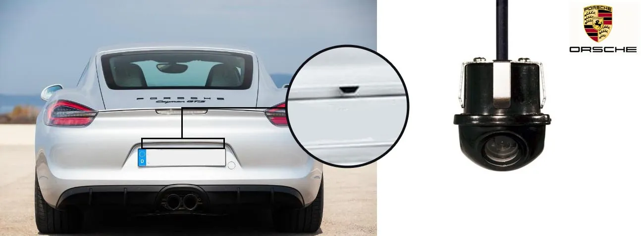 Reversing rear view wedge camera