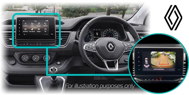 Reanult Trafic aftermarket reversing rear view camera kit solution Easy Link 8" Touch Screen