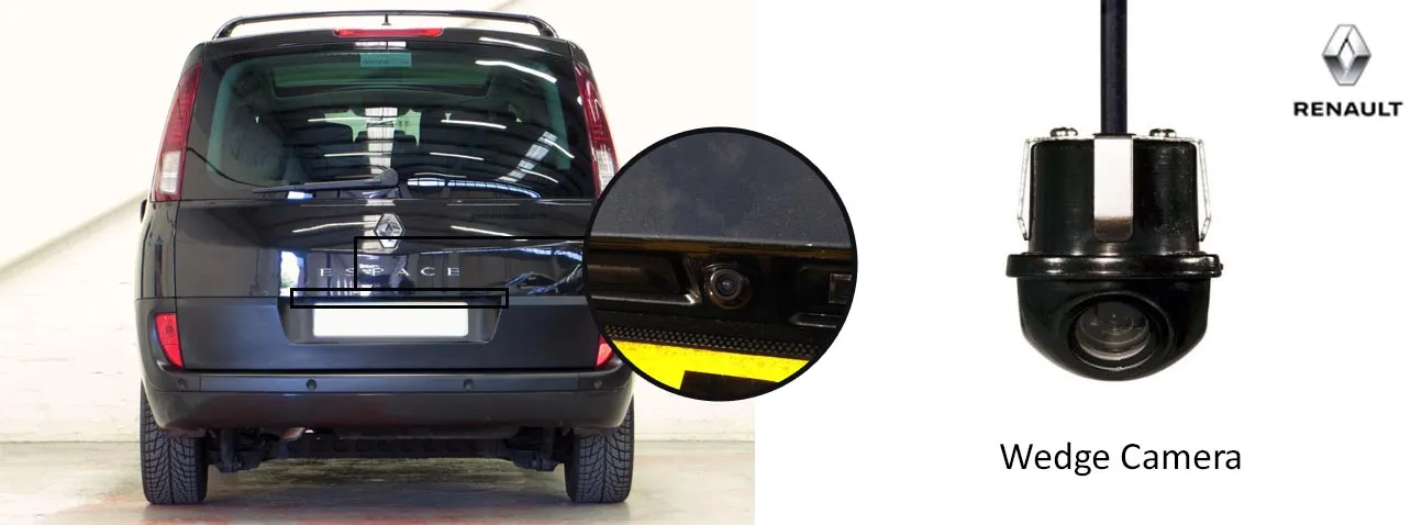 Espace reversing rear view wedge camera