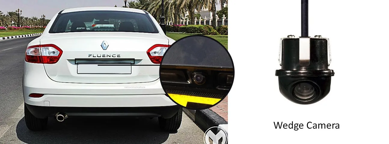 Fluence reversing rear view wedge camera