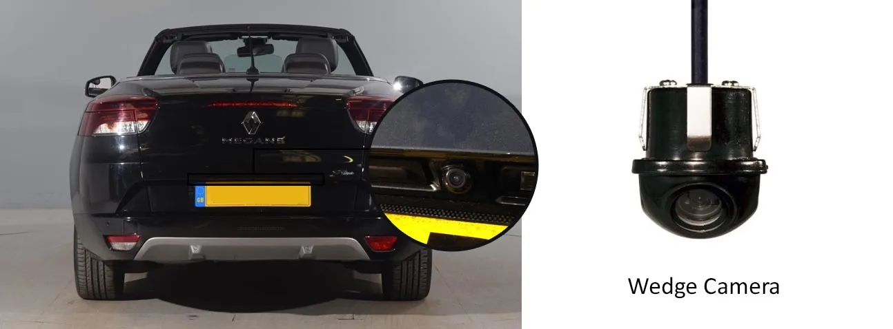 Magane reversing rear view wedge camera