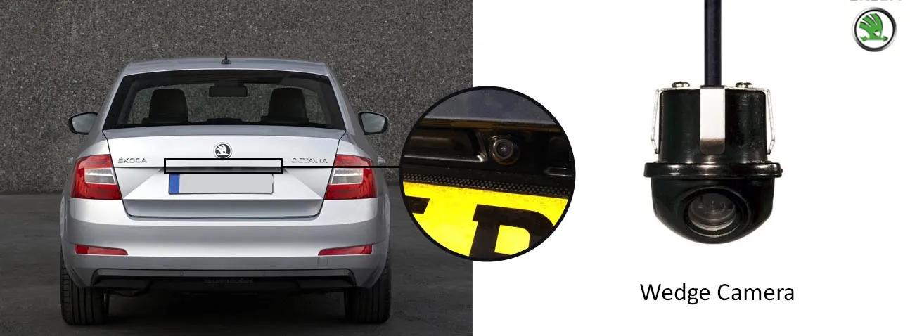 Skoda reversing rear view boot handle camera