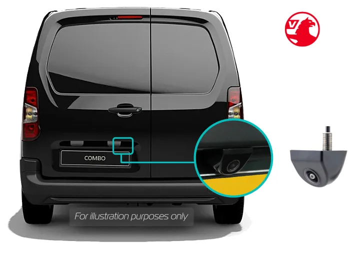 Vauxhall combo rear view reversing camera kit featuring a Bolt-on camera
