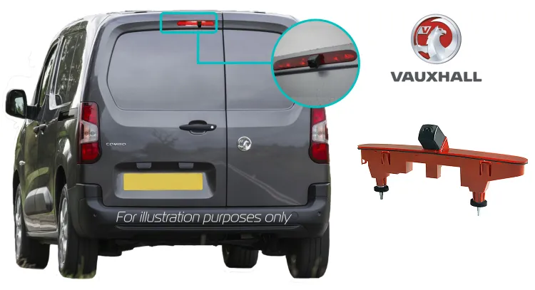 Vauxhall combo rear view reversing camera kit featuring a Brake Light camera