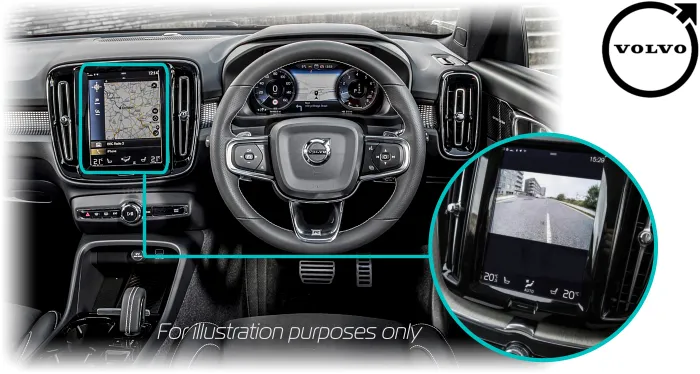 Volvo XC40 aftermarket reversing rear view camera kit solution Sensus Connect 9 Tablet Style