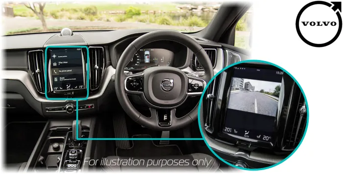 Volvo XC60 aftermarket reversing rear view camera kit solution Sensus Connect 9 Tablet Style