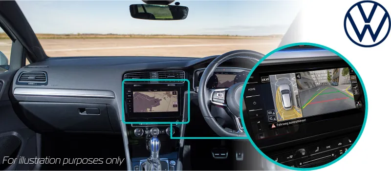 Volkswagen golf 8 Alltrack retrofit reversing rear view camera kit solution 10 inch screen 8ar discover media pro