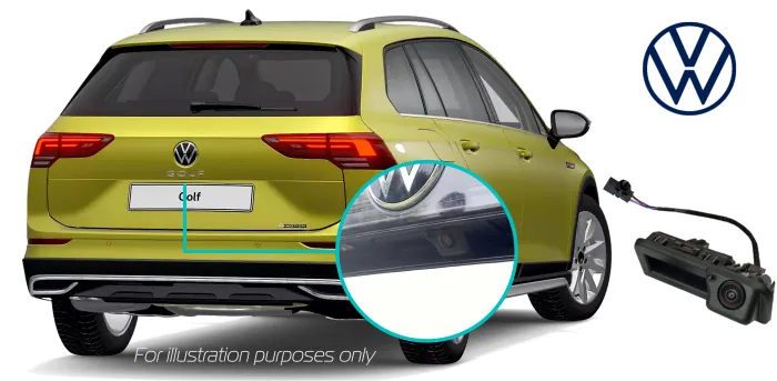 Volkswagen Golf 8 Alltrack retrofit reversing rear view camera kit solution boot handle camera