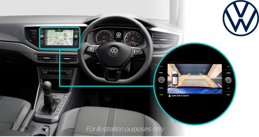 Volkswagen-polo-2021-retrofit-reversing-rear-view-camera-kit-solution-screen