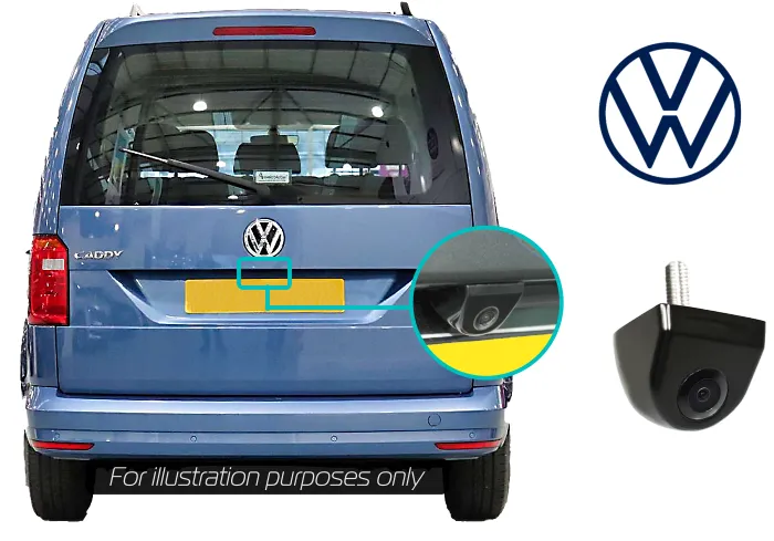 Volkswagen Caddy Retrofit Rear View Reversing Camera Kit Solution Composition Colour MIB2 Entry 5inch Screen - Camera