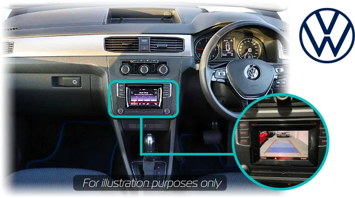 Volkswagen Caddy Retrofit Rear View Reversing Camera Kit Solution Composition Colour MIB2 Entry 5inch Screen