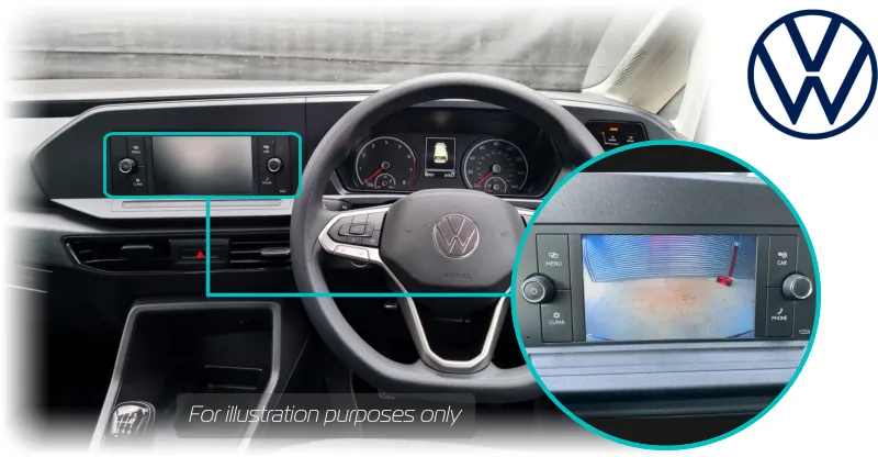 Volkswagen Caddy SB 6.5 inch Reversing Rear View Camera VW Dash
