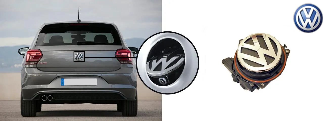 Polo reversing rear view emblem camera