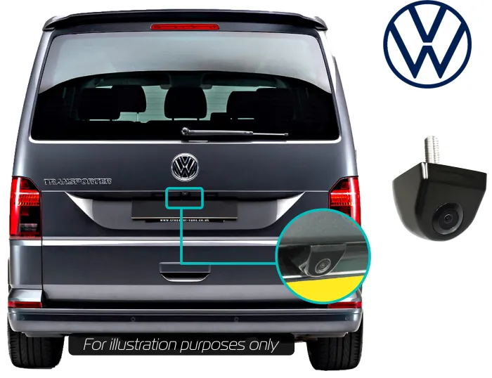 Volkswagen Transporter 6 Retrofit Rear View Reversing Camera Kit Solution Composition Colour MIB2 Entry 5inch Screen - Camera
