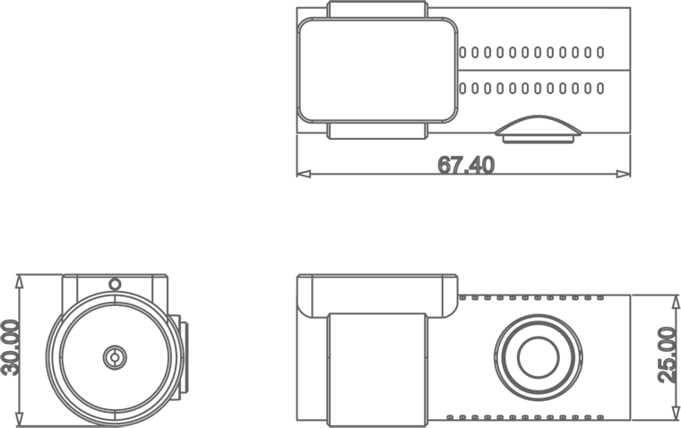 Blackvue 590X Rear Camera Dimensions
