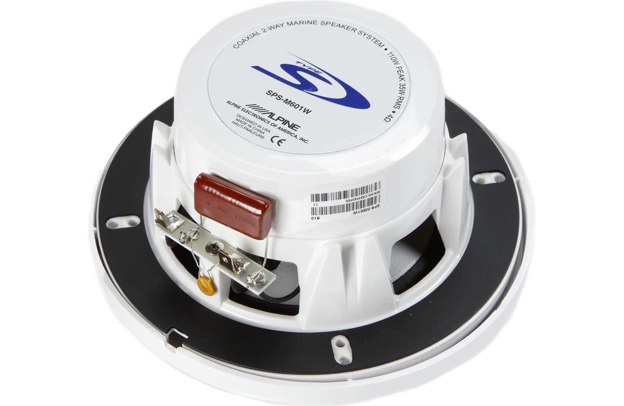 Alpine SPS-M601W Marine 16.5 cm 2-Way Coaxial Speakers White Alpine SPS-M601W Marine 16.5 cm 2-Way Coaxial Speakers White