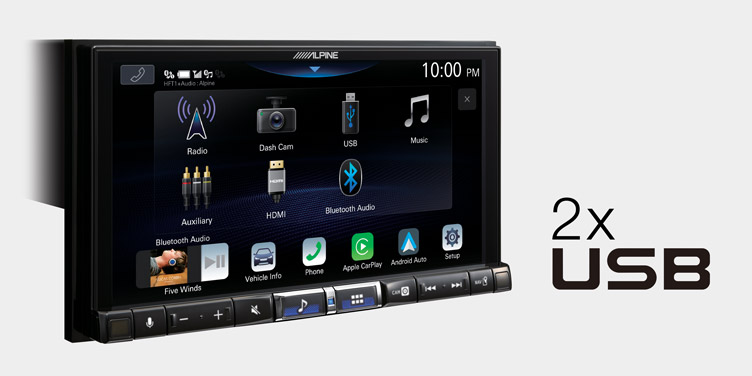 Alpine iLX-705E46 - 2x USB Ports