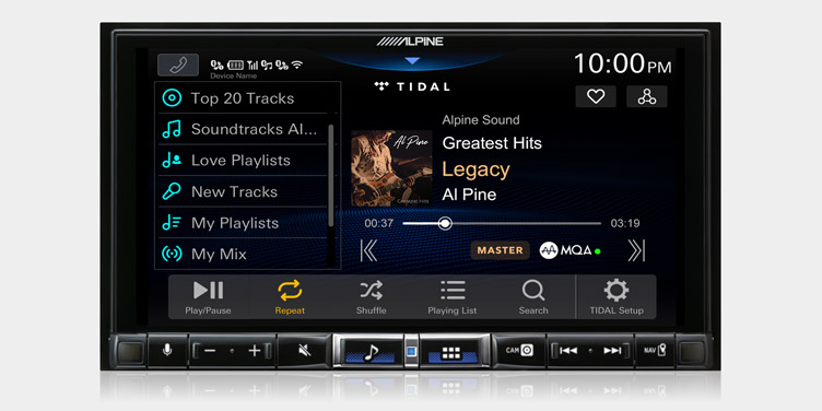 Alpine iLX-705E46 - TIDAL Hi-Res Audio App