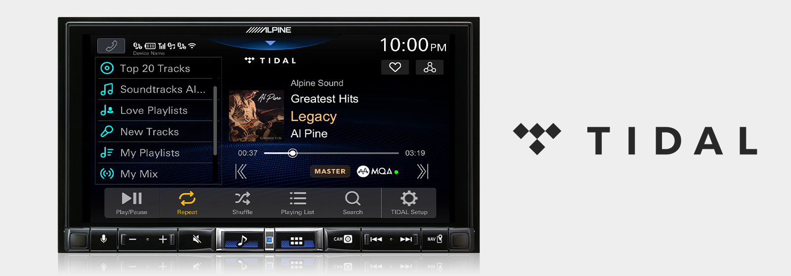 Alpine iLX-705DM TIDAL Hi-Res Audio App