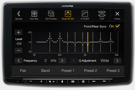 Alpine INE-904DU High-end Sound Tuning Options