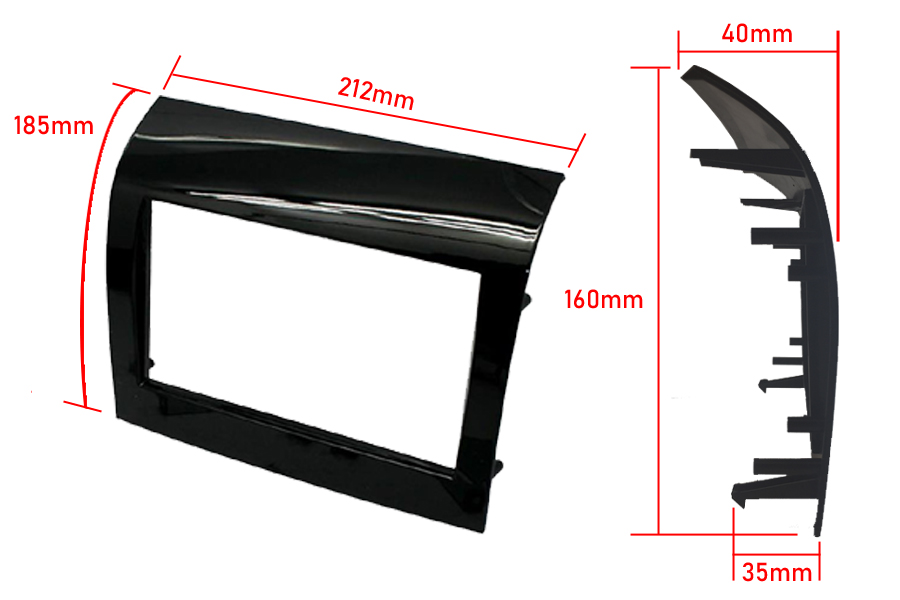 50-938-Fiat-Ducato-2014-Doubl-Din-facia-with-side-fix-brackets-dimensions