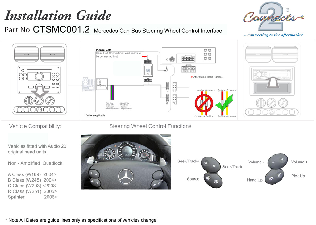 Connects2 Steering Wheel/Stalk Interface For Mercedes ... diagram of radio button form 