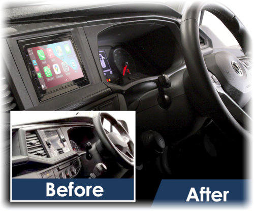 Volkswagen Transporter 6.1 Aftermarket Car Stereo upgrade - Before & After