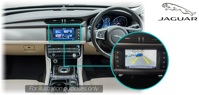 Jaguar XF Gen4 rear view reversing camera kit solution - interior screen
