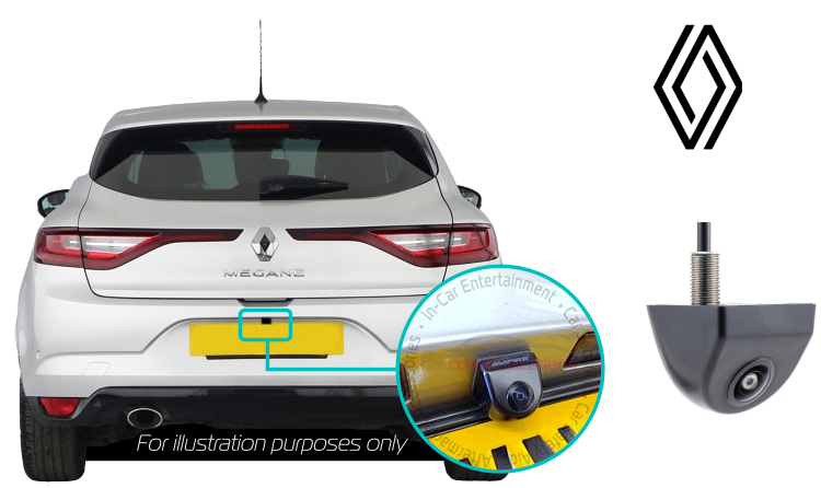 Renault Megane Retrofit Rear View Reversing Camera Kit Solution R-Link 2 Camera