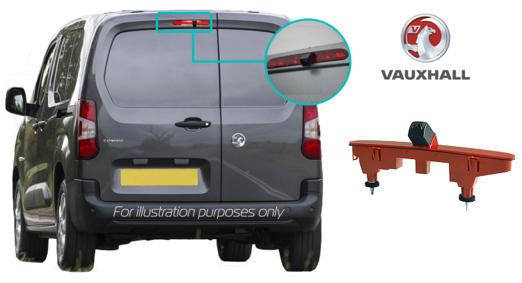 Vauxhall combo rear view reversing camera kit featuring a Brake Light camera