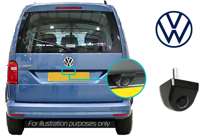 Volkswagen Caddy Retrofit Rear View Reversing Camera Kit Solution Composition Colour MIB2 Entry 5inch Screen - Camera