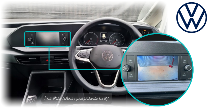 Volkswagen Caddy SB 6.5 inch Reversing Rear View Camera VW Dash